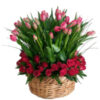 Arreglo Floral con 50 Tulipanes y 48 Rosas en Canasta