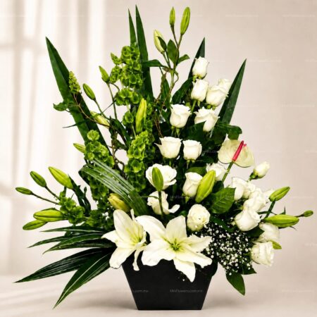 Arreglo Pie de Caja Fúnebre Elegante