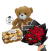 Rosas, Oso y Chocolates Rosas, Oso y Chocolates