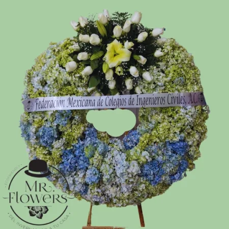 Corona Fúnebre con Hortensias