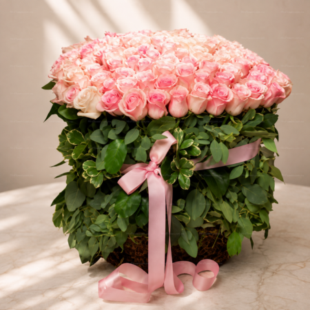 Arreglo floral con Rosas Rosa 120