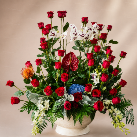 50 Rosas y 3 Orquídeas