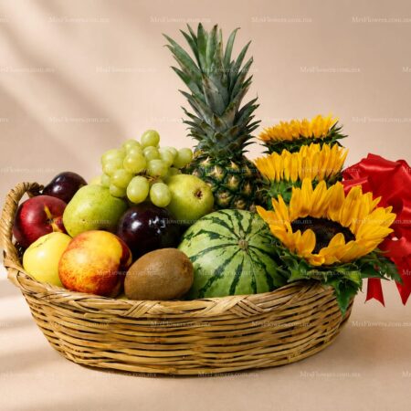 Canasta Frutal con Detalle Floral