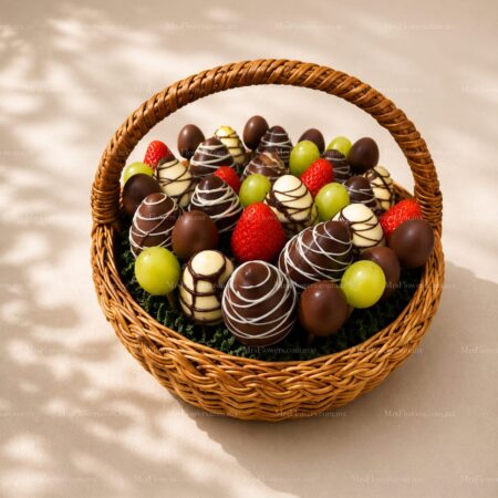 Canasta con Fresas de Chocolate Canasta con Fresas de Chocolate