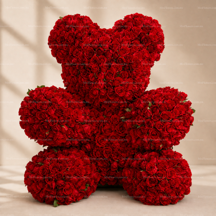 Oso Con 550 rosas Rojas Oso Con 550 rosas Rojas