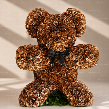 Oso con 550 Rosas Doradas