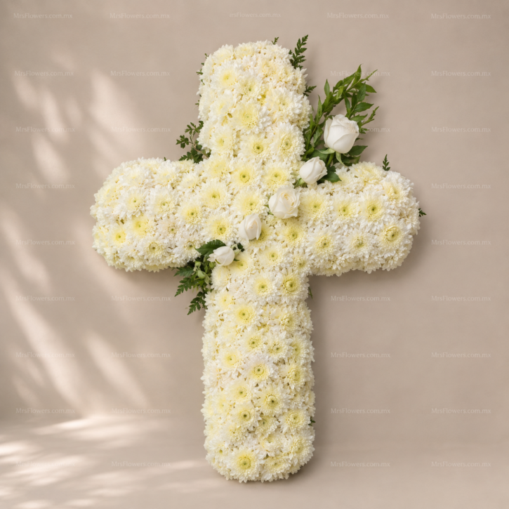 Cruz Fúnebre Elegante con Tripie Cruz Fúnebre Elegante con Tripie