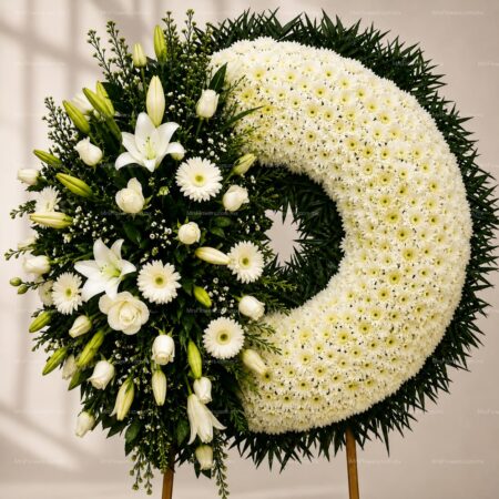 Corona Fúnebre Elegante con Arreglo Floral