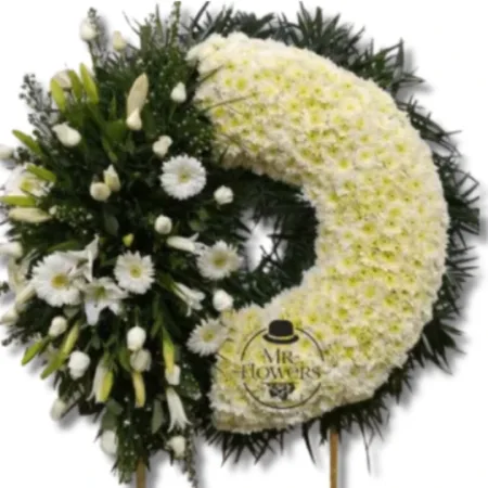 Corona Fúnebre Elegante con Arreglo Floral
