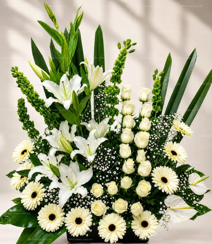 Arreglo Fúnebre Mixto Blanco