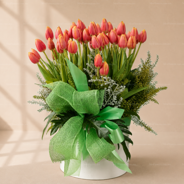 Arreglo Floral con 40 Tulipanes Arreglo Floral con 40 Tulipanes