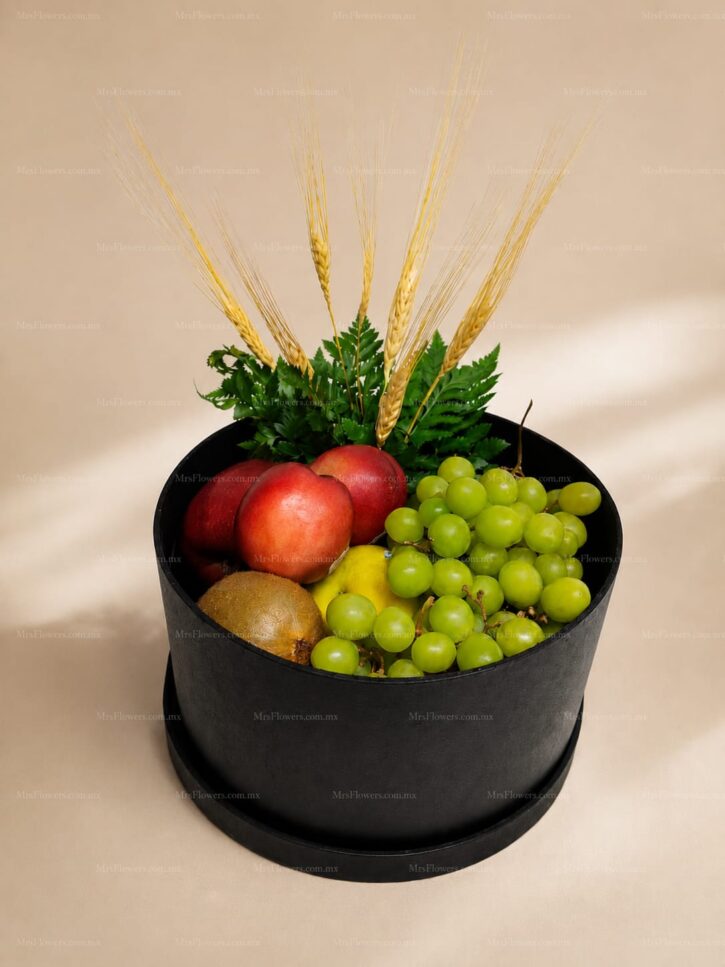 Caja frutal con detalle floral Caja frutal con detalle floral