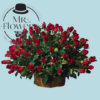 300 Rosas Rojas en Canasta de Mimbre 300 Rosas Rojas en Canasta de Mimbre