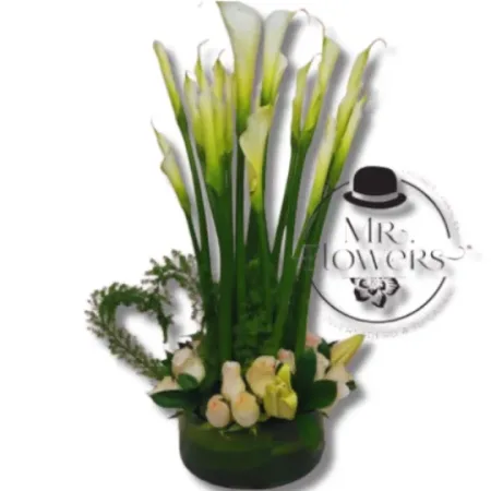 Arreglo Floral con 20 Alcatraces