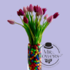 20 Tulipanes con M&Ms en Florero 20 Tulipanes con M&Ms en Florero