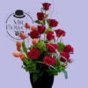 Arreglo Floral con 12 Rosas y 10 Tulipanes Arreglo Floral con 12 Rosas y 10 Tulipanes