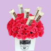 Arreglo con 75 Rosas y Hersheys Blancos Arreglo con 75 Rosas y Hersheys Blancos