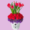 Arreglo Floral con 10 Tulipanes y 24 Rosas