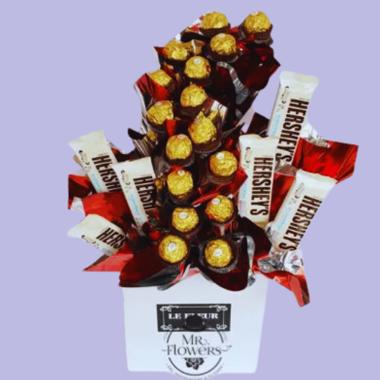 Caja con Ferrero y Hersheys Blancos Caja con Ferrero y Hersheys Blancos