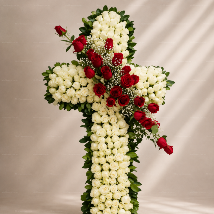 Cruz Fúnebre con Rosas