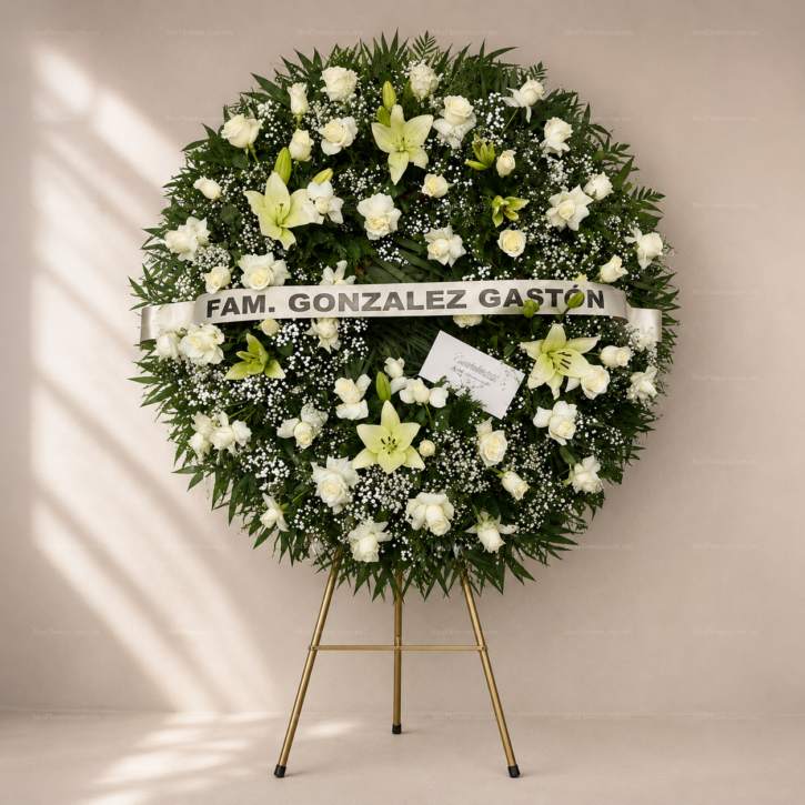 Corona Fúnebre Blanca Mty