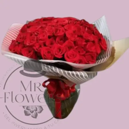 Jarrón con Rosas Rojas Premium 50