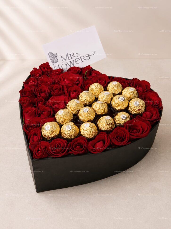 Corazón con Rosas y 16 Ferrero Corazón con Rosas y 16 Ferrero