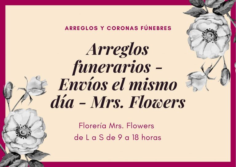 Arreglos funerarios - Envíos el mismo día - Mrs. Flowers
