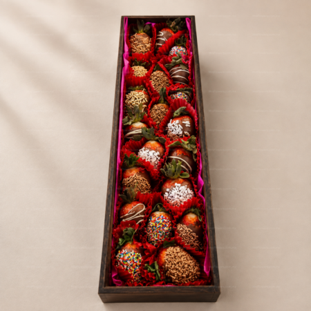 Caja con 21 fresas con chocolate Caja con 21 fresas con chocolate