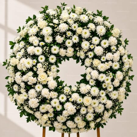 Corona Fúnebre Tradicional Blanca