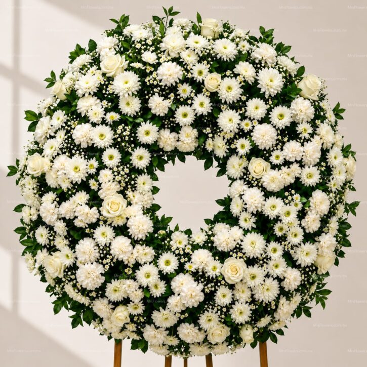 Corona Fúnebre Tradicional Blanca