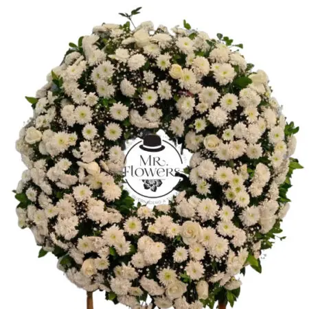 Corona Fúnebre Tradicional Blanca