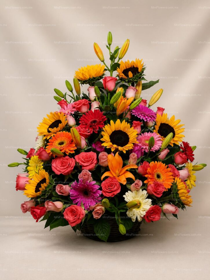 Arreglo Floral Primaveral en Canasta mixta Arreglo Floral Primaveral en Canasta mixta