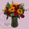 Jarrón de Girasoles y Rosas Jarrón de Rosas y Girasoles