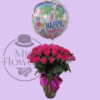 Jarrón de 50 Rosas y Globo Jarrón de 50 Rosas y Globo
