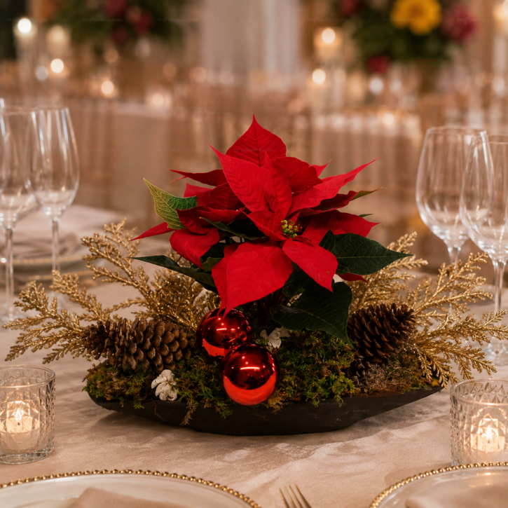 Centro de Mesa con noche buena Grande Centro de Mesa con noche buena Grande