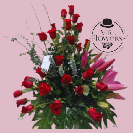 Arreglo con Rosas Rojas y Acapulcos