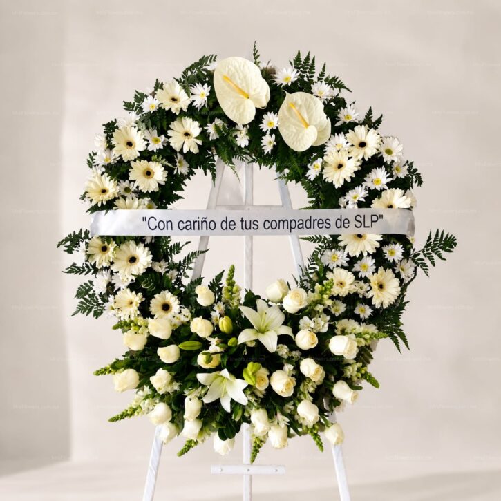 Corona Fúnebre Blanca Queretaro