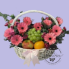 Canasta Frutal con Gerberas Rosas Canasta Frutal con Gerberas Rosas
