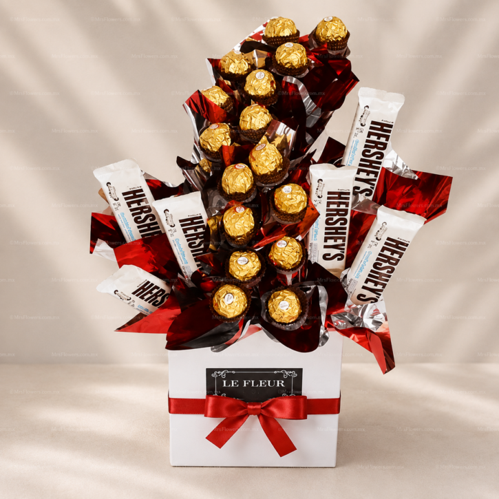 Caja con Ferrero y Hersheys Blancos Caja con Ferrero y Hersheys Blancos
