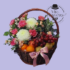 Canasta Frutal con Claveles y Polar Canasta Frutal con Claveles y Polar
