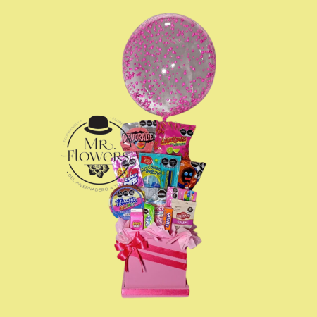 Arreglo de Dulces con Globo Pequeño
