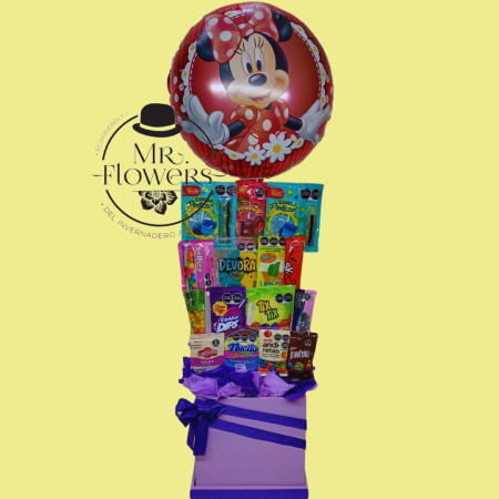 Arreglo de Dulces y Globo Mediano