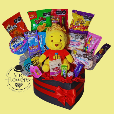 Corazón con Dulces y Peluche