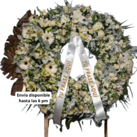 Corona de Flores Imperial Blanca León