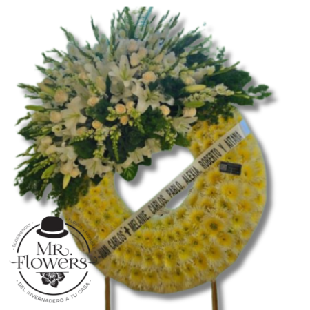 Corona Fúnebre Grande con Casablancas