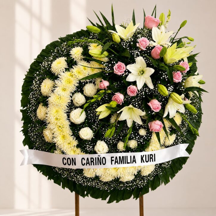 Corona Fúnebre Chica con Rosas