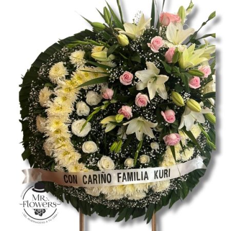 Corona Fúnebre Chica con Rosas