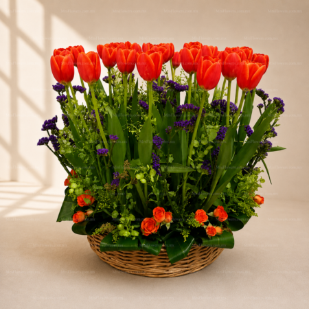 Arreglo de 30 tulipanes naranjas Arreglo de 30 tulipanes naranjas