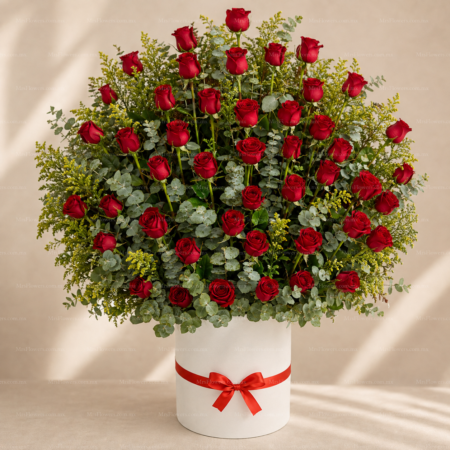 Arreglo Floral de 50 rosas rojas